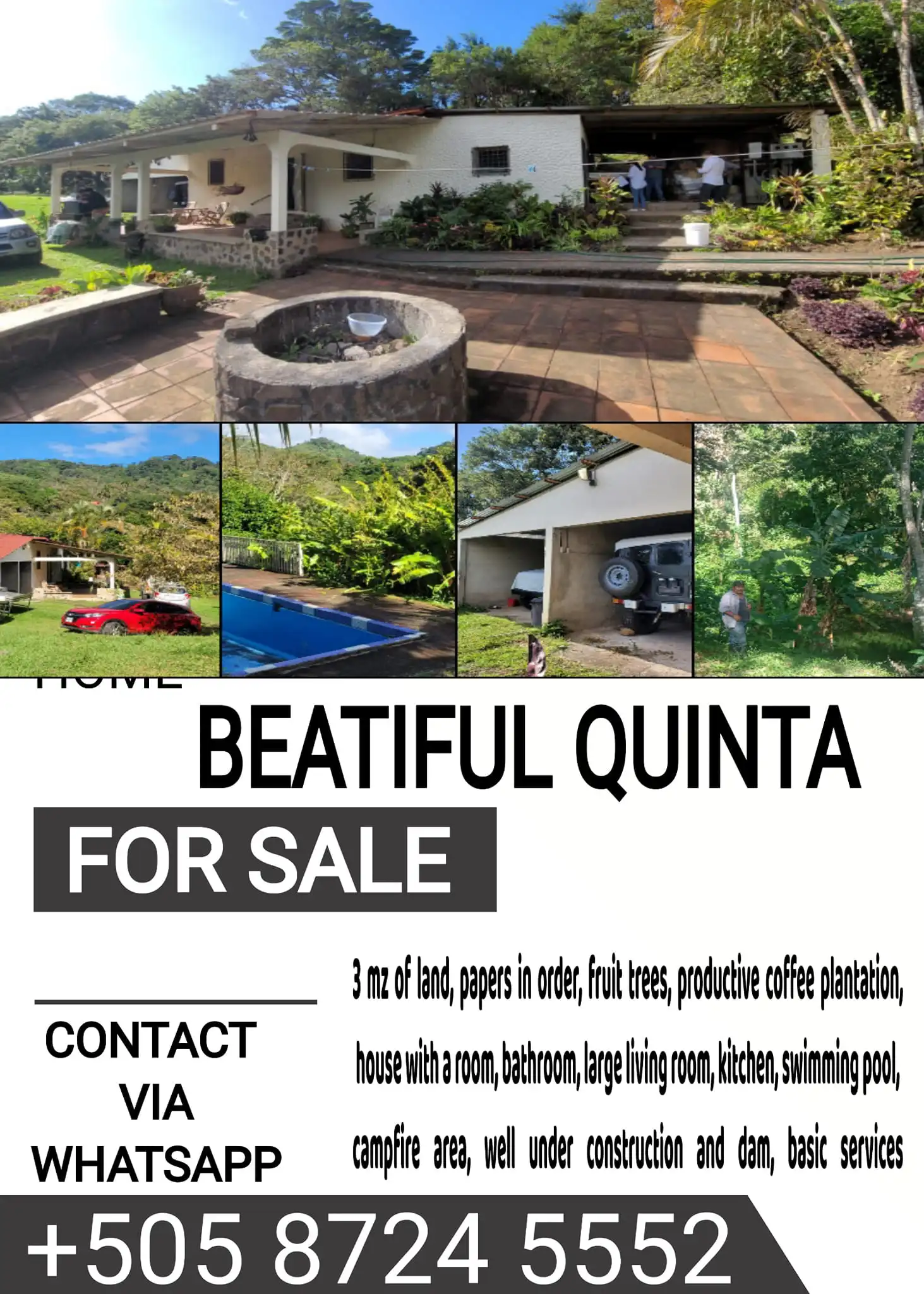 Beautiful Quinta For Sale in Matagalpa Nicaragua